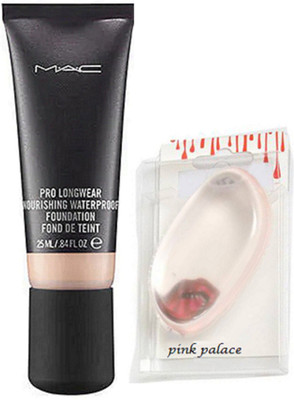 

pink palace Silicon Puff, Mac Pro Long wear Nourshing Waterproof Font De Taint Foundation(Set of 2)