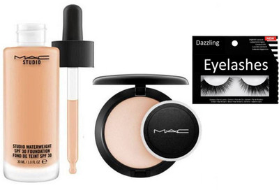 DAZZLING Eyelashes & Studio Waterweight Foundation & Compact (Set of 3)(Set of 3)