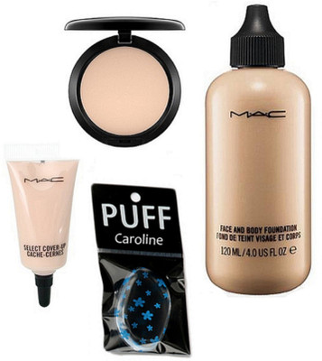 

caroline Silicon Puff, Face and Body Foundation, Select cover-up Concealer,Studio Fix Compact(Set of 4)