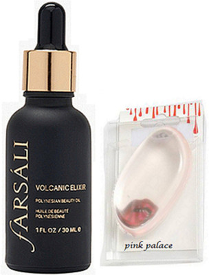 

pink palace Silicon Puff, Mac Volcanic Elixir farsali Face Serum(Set of 2)