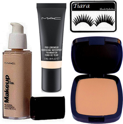 

tiara Eyelashes, Fix two Way Compact,Pro Long Wear Waterproof Foundation,Makeup Foundation(Set of 4)