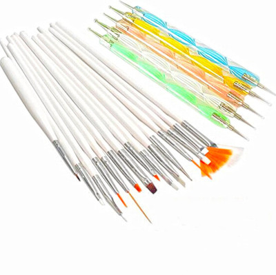 

BeautyQua Nail Art 20pcs Nail Art Styling Tools Acrylic Brush (White)(Set of 2)