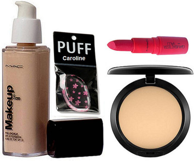 

caroline Silicon Puff, Makeup Pro Longwear foundation,compact, Giambattista valli lipstick(Set of 4)
