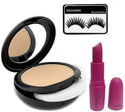 

Exclusive Eyelashes, Lipstick, Studio fix Compact(Set of 3)