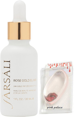 

pink palace Silicon Puff, Rose Gold Elixir Face serum Farsali(Set of 2)