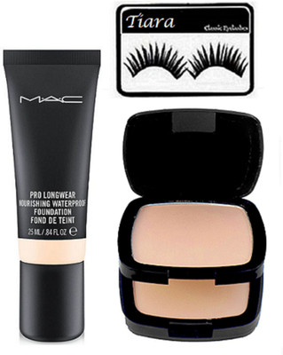 

tiara Eyelashes, two Way Compact,Pro Long Wear nourrshing Waterproof Foundation(Set of 3)