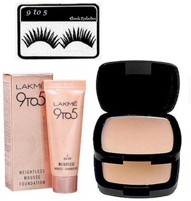 tiara Eyelashes,Mac Studio Fix Compact,Weightless Mousse Foundation(Set of 3)