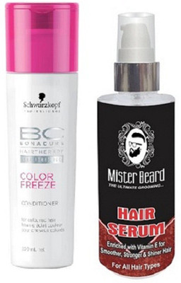 

MISTER BEARD HAIR SERUM 100ML WITH SCHWARZKOPF COLOUR FREEZE CONDITIONER(Set of 2)