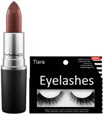 

tiara Eyelashes, Mac Matte Finish Long Lasting Lipstick(Set of 2)