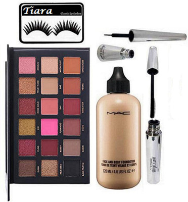 

tiara Eyelashes, Rose Gold Eyeshadow Palette,Face & Body Foundation,Brook Candy Eyeliner & Mascara(Set of 5)