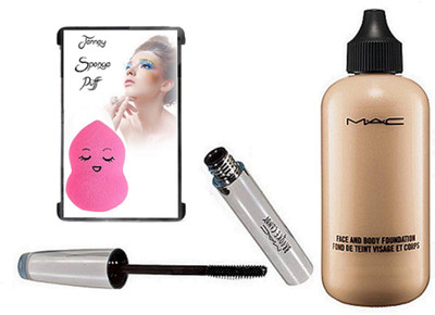 

jenney Sponge Puff, Face And Body Foundation, Mascara(Set of 3)