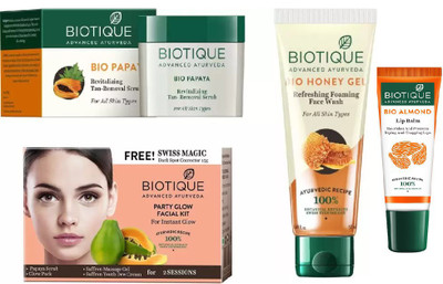BIOTIQUE BIO Papaya Revitalizing Tan Removal Scrub(Set of 4)