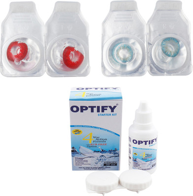 

Optify Combo Pack Monthly Color Contact Lens (OP-346-Red-Blue -2) Monthly Contact Lens(1, Red-Blue, Pack of 2)