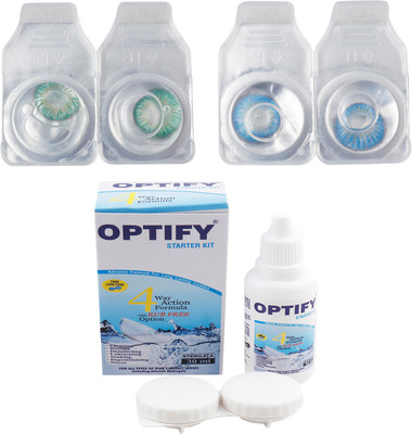 

Optify Combo Pack Monthly Color Contact Lens (OP-221-Green-Blue-2) Monthly Contact Lens(1, Green-Blue, Pack of 2)