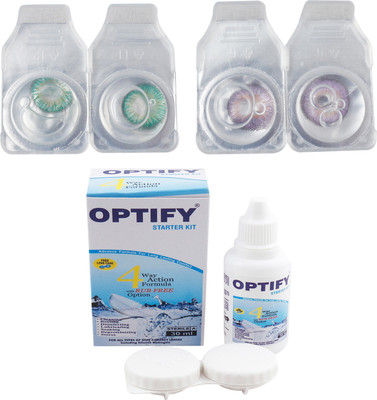 

Optify Combo Pack Monthly Color Contact Lens (OP-234-Green-Voilet-2) Monthly Contact Lens(1, Green-Voilet, Pack of 2)