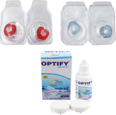 

Optify Combo Pack Monthly Color Contact Lens (OP-362-Red-Blue -2) Monthly Contact Lens(1, Red-Blue, Pack of 2)