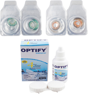 

Optify Combo Pack Monthly Color Contact Lens (OP-211-Green-Honey-2) Monthly Contact Lens(1, Green-Honey, Pack of 2)