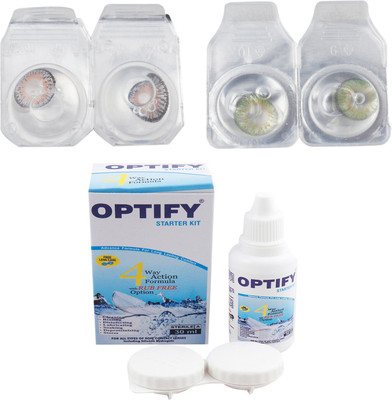 

Optify Combo Pack Monthly Color Contact Lens (OP-250-Grey-Green-2) Monthly Contact Lens(1, Grey-Green, Pack of 2)