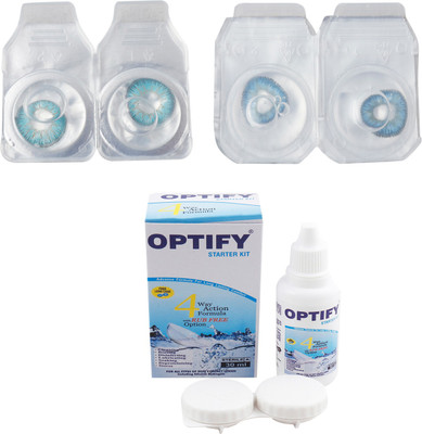 

Optify Combo Pack Monthly Color Contact Lens (Zero Power, Aqua-Sky Blue , Pack of 2) Monthly Contact Lens(1, Aqua-Sky Blue, Pack of 2)