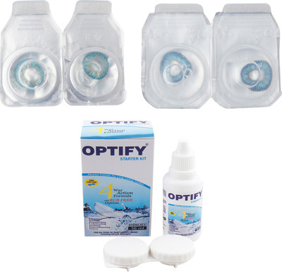 

Optify Combo Pack Monthly Color Contact Lens (Zero Power, Blue-Aqua Blue , Pack of 2) Monthly Contact Lens(1, Blue-Aqua Blue, Pack of 2)