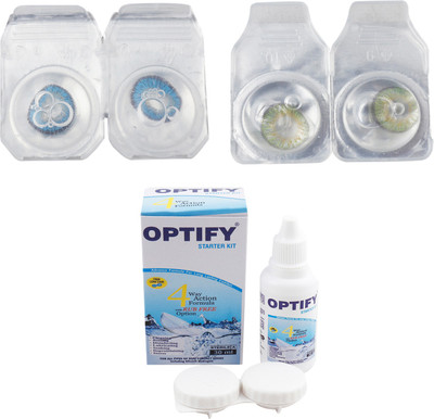 

Optify Combo Pack Monthly Color Contact Lens (OP-277-Blue-Green-2) Monthly Contact Lens(1, Blue-Green, Pack of 2)