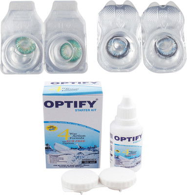 

Optify Combo Pack Monthly Color Contact Lens (OP-230-Green-Sky Blue-2) Monthly Contact Lens(1, Green-Sky Blue, Pack of 2)