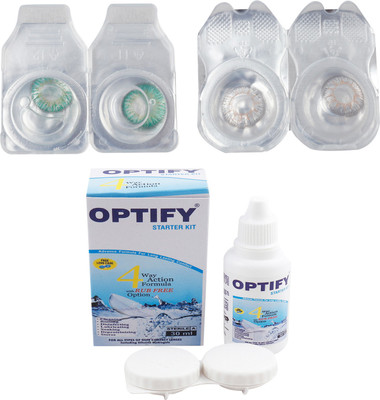 

Optify Combo Pack Monthly Color Contact Lens (OP-235-Green-Grey-2) Monthly Contact Lens(1, Green-Grey, Pack of 2)