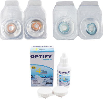 

Optify Combo Pack Monthly Color Contact Lens (OP-313-Honey-Aqua -2) Monthly Contact Lens(1, Honey-Aqua, Pack of 2)