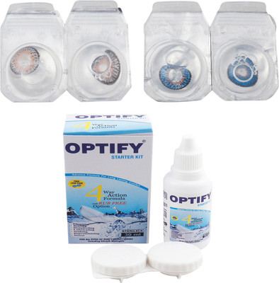 

Optify Combo Pack Monthly Color Contact Lens (OP-255-Grey-Dark Blue-2) Monthly Contact Lens(1, Grey-Dark Blue, Pack of 2)