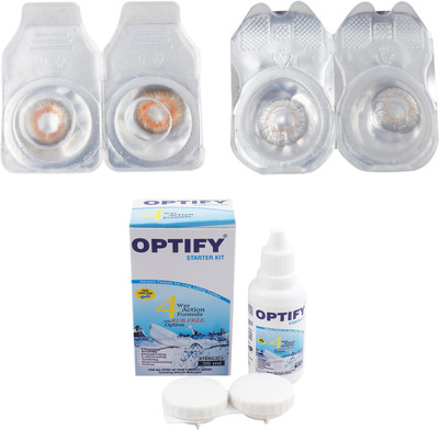 

Optify Combo Pack Monthly Color Contact Lens (OP-316-Honey-Grey -2) Monthly Contact Lens(1, Honey-Grey, Pack of 2)