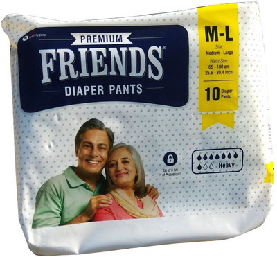 

Friends Pull ups / Adult Pant style Diaper 10 pcs Pack Adult Diapers - M(10 Pieces)