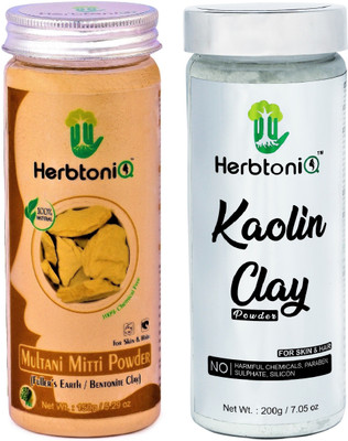 

HerbtoniQ 100% Natural Multani Mitti Powder (Fuller’s Earth) 150g And Kaolin Clay Powder 200g Face Pack And Hair Pack(350 g)