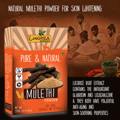 

Luxura Sciences Mulethi Powder For Skin Whitening 200 Grams,Licorice Powder For Skin, Hair, Double Filtered 100% Pure,Natural and Organic(200 g)