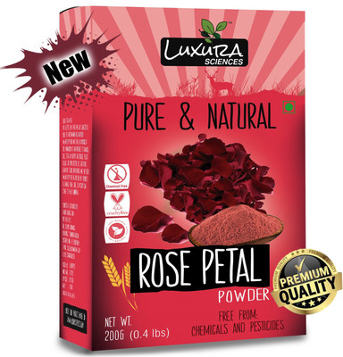 

Luxura Sciences Rose Petal Powder For Skin 200 Grams, 100% Pure,Organic and Double Filtered.(200 g)