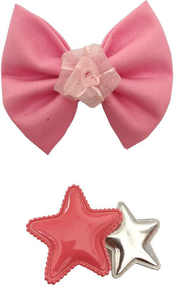 

craft maniacs Set of 2 pink alligator pins Hair Pin, Back Pin, Hair Clip(Pink)
