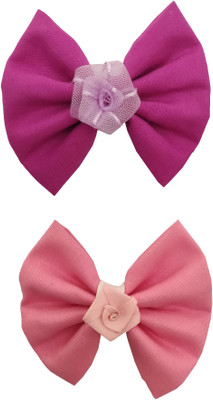 

craft maniacs Set of 2 solid colors with flowers alligator clips Hair Pin, Back Pin, Hair Clip(Multicolor)