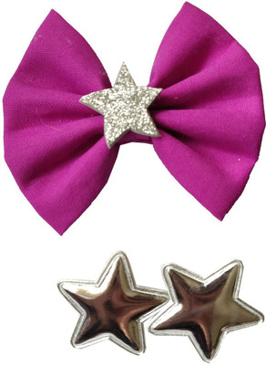 

craft maniacs Set of purple and stars 3" inches alligator clips Hair Pin, Back Pin, Hair Clip(Purple)