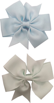 

craft maniacs Set of 2 blue and grey 3" inches sailor bows Hair Pin, Back Pin, Hair Clip(Multicolor)