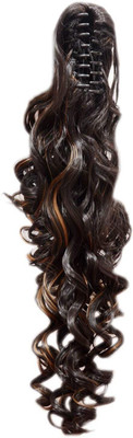 

A To Z Traders Curly Full Length Synthetic Extension for Girls/Women Dark Brown and Golden Hair Extension