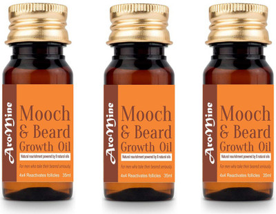 

AroMine Beard Growth Oil & Moustache Growth Oil , Hair Growth Oil And Vitamin-E, Hair Shine Oil-35ML Hair Oil (35ml)-PACK OF-3 (105ML) Hair Oil(105 ml)