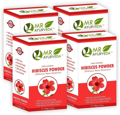 

MR Ayurveda 100% Herbal Hibiscus Powder for Hair Growth - Set of 4(400 g)