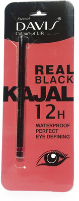 

davis Real Black Kajal 12 H Smudge proof(real black)