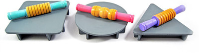 

Makersclan Wooden Rolling Pins With Shapes Base for kids(Multicolor)