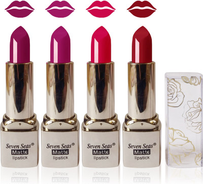 

Seven Seas Cosmetics Makeup Deep Moisturizing matte lisptick combo set of 4(magenta purple carrat maroon)