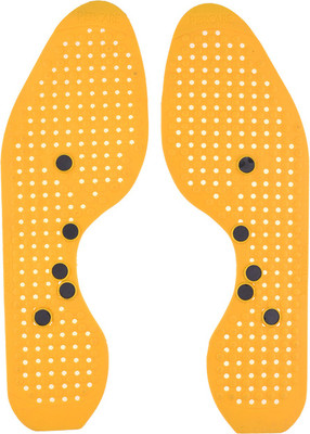 Ramdev Acupressure RAP0090 Magnetic Shoe Sole With Pyramid Power Massager(Yellow)