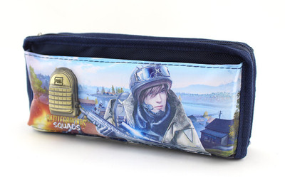 

SHERAGO Pen/Pencil Zipper Pouch for Students,Travelers and School Kids,Multipurpose Box/Case||PUBG Metal Bag Water Resistance Art Canvas Pencil Box(Set of 1, Blue)