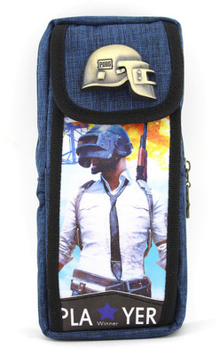 

SHERAGO Pen/Pencil Zipper Pouch for Students,Travelers and School Kids,Multipurpose Box/Case||PUBG Metal Helmet Water Resistance Art Canvas Pencil Box(Set of 1, Blue)