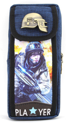 

SHERAGO Pen/Pencil Zipper Pouch for Students,Travelers and School Kids,Multipurpose Box/Case||PUBG Metal Helmet Water Resistance Art Canvas Pencil Box(Set of 1, Blue)
