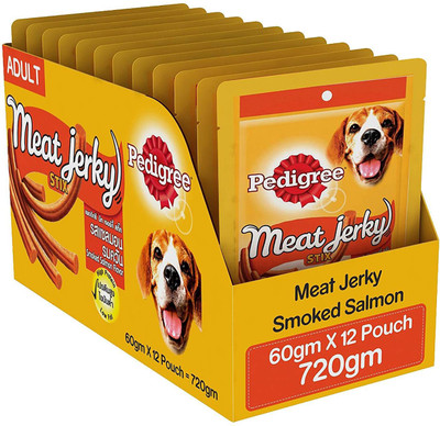 

Pedigree Smoked Salmon jerky Salmon 0.8 kg Dry Dog Food(Pack of 12)