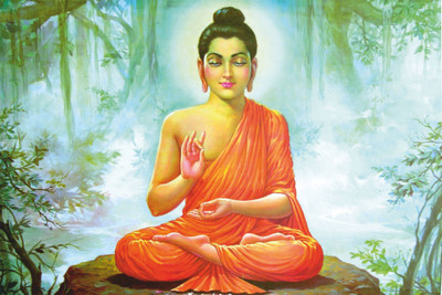 Aabhaas Buddha Wall Poster Fine Art Print(12 inch X 18 inch, Rolled)